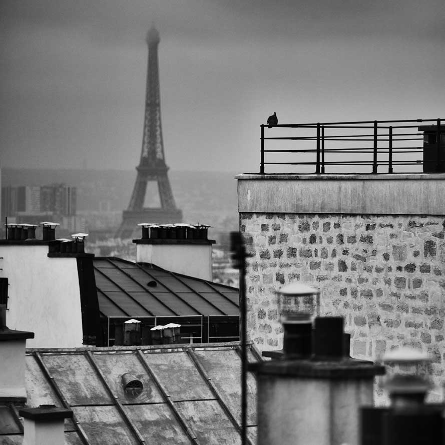 Sechs Ansichten von Paris